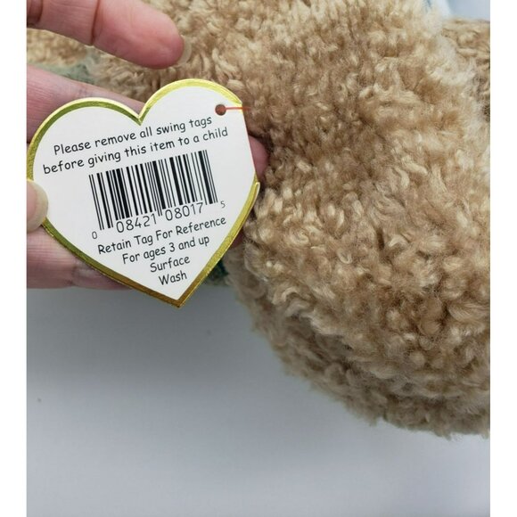 Vtg 1991 TY Curly Brown Bunny Rabbit Plush 16" NOS Carrots Green Sweater Tags - Picture 6 of 10